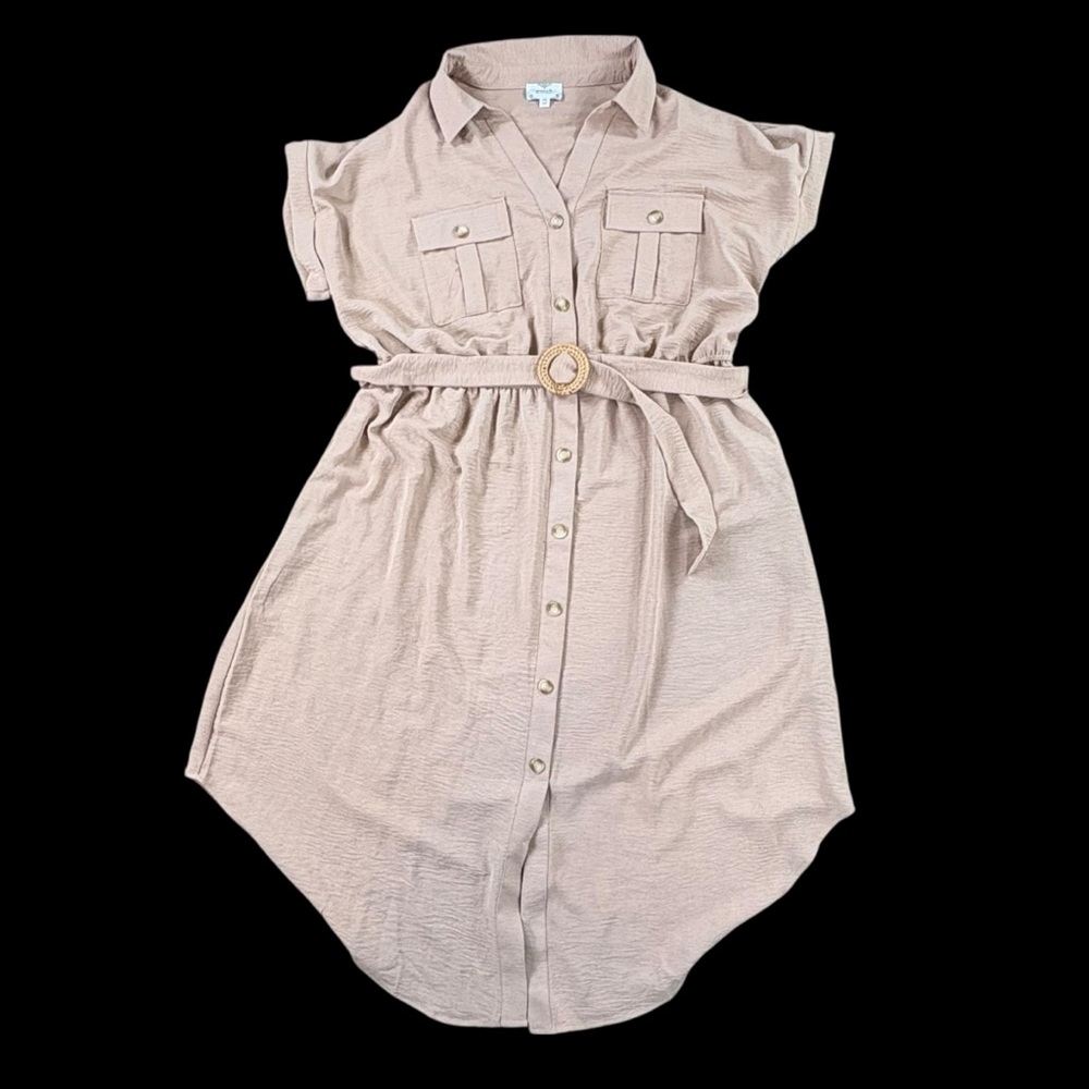 Woman’s Perch by Blu Pepper button down belted shirt dress size 2X